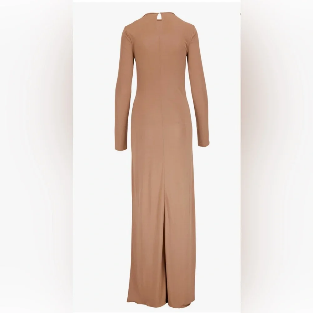 ๐ฏAuthentic SAINT LAURENT Natural Beige Side Knot Gown, Seen on TV on EMMA ROBERT - Picture 17 of 17